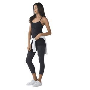 LULULEMON ATHLETICA Power Y Tank 'Luon' in Black Size 4